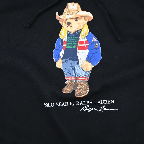 NWT Ralph Lauren Men's Cowboy Hat Polo Bear Fleece Hoodie Sweatshirt - Picture 3 of 3